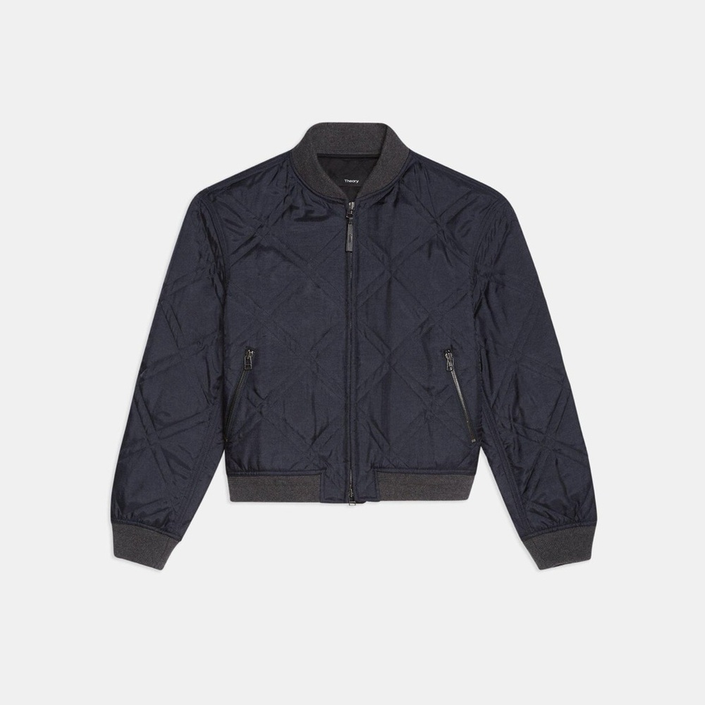Theory Theory Project Crinkle Twill Jacket WJ04 Quilted Jacket Navy M075412O M